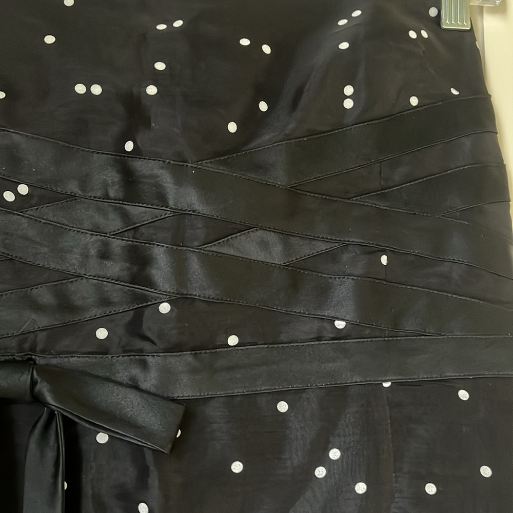 Kay Unger Black White Dot Prom Dress Formal Bow Size 10 - Picture 3 of 8